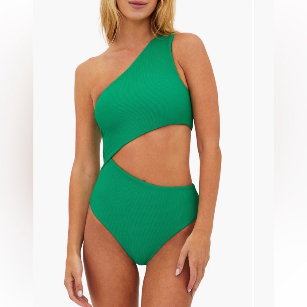 Beach Riot NEW Celine cutout one shoulder one piece swim